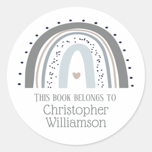 Regenbogen dieses Buches gehört zu Buchzeichen Runder Aufkleber (Vorderseite)