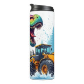 Regenbogen-Dinosaurier-Gelb-Lader-Kollision Thermosbecher (Nach rechts gedreht)
