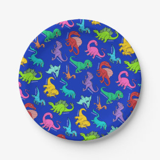 Regenbogen-Dinosaurier Pappteller