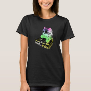 Regenbogen Dj Katze kratzt T-Shirt