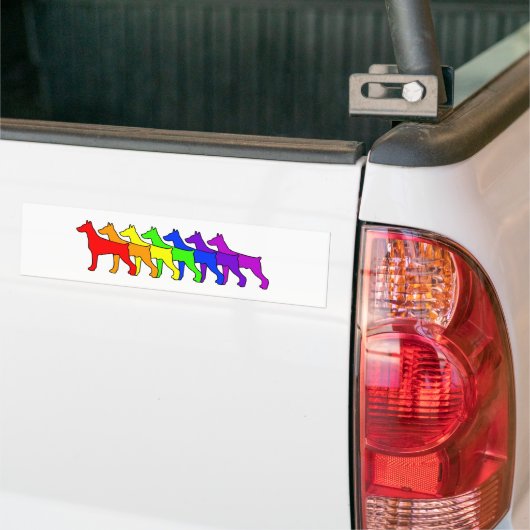 Regenbogen-Dobermann Autoaufkleber (Auf Lkw)