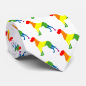 Regenbogen-Dogge-Muster-Halstuch Krawatte (Gerollt)