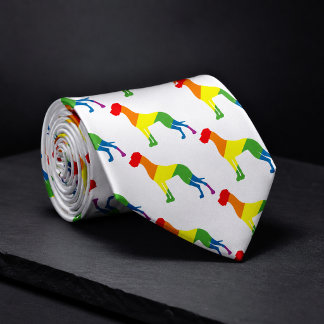 Regenbogen-Dogge-Muster-Halstuch Krawatte