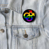 Regenbogen-doppeltes männliches Symbol Button (Beispiel)