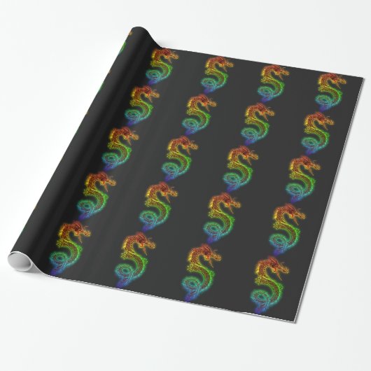 Regenbogen-Drache Geschenkpapier (Ungerollt)
