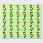 Regenbogen-Drache Geschenkpapier (Flach)