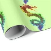 Regenbogen-Drache Geschenkpapier (Rolleneckpunkt)