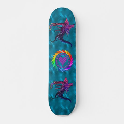 Regenbogen-Drache Skateboard (Vorne)