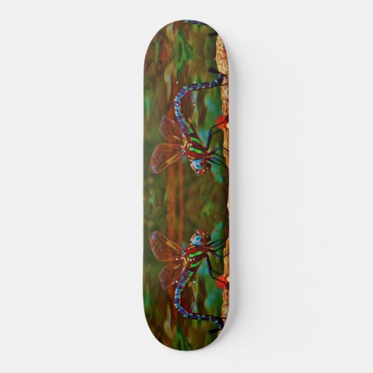 Regenbogen-Dragonfly, Aquamarin und lila Skateboard (Vorderseite)
