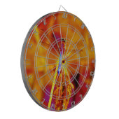 Regenbogen-Dragonfly auf Bernstein und Fuschia Dartscheibe (Vorderseite Links)