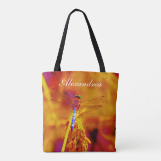 Regenbogen Dragonfly Orange rosa Hintergrund mit N Tasche