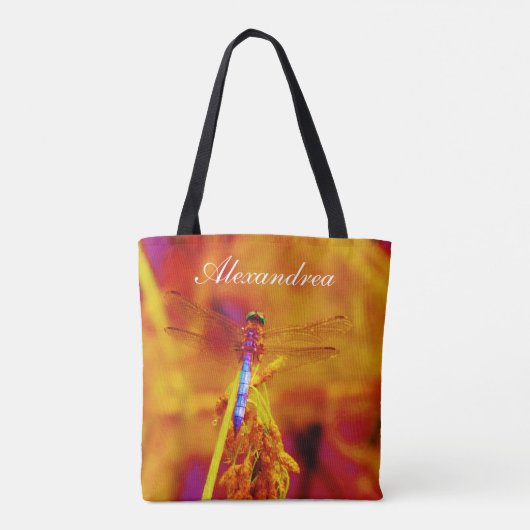 Regenbogen Dragonfly Orange rosa Hintergrund mit N Tasche (Rückseite)