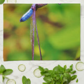 Regenbogen-Dragonfly und Blume Geschirrtuch (Gefaltet)