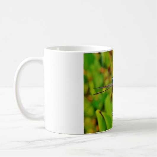 Regenbogen-Dragonfly und Blume Kaffeetasse (Links)