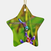 Regenbogen-Dragonfly und Blume Keramik Ornament (Links)