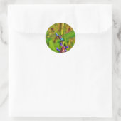Regenbogen-Dragonfly und Blume Runder Aufkleber (Tasche)