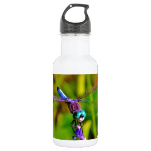 Regenbogen-Dragonfly und Blume Trinkflasche