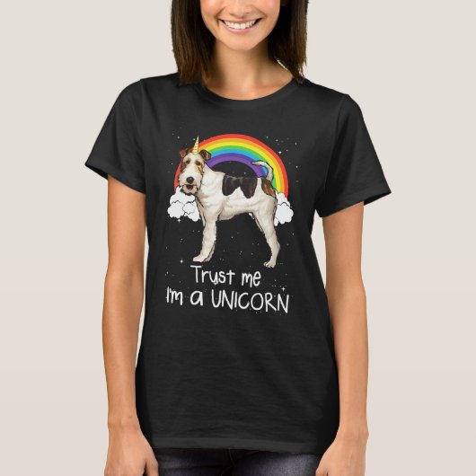 Regenbogen-Draht-Fuchs-Terrier Trau Mir Ich Bin Ei T-Shirt (Vorderseite)