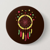 Regenbogen Dreamcatcher Button (Vorderseite)