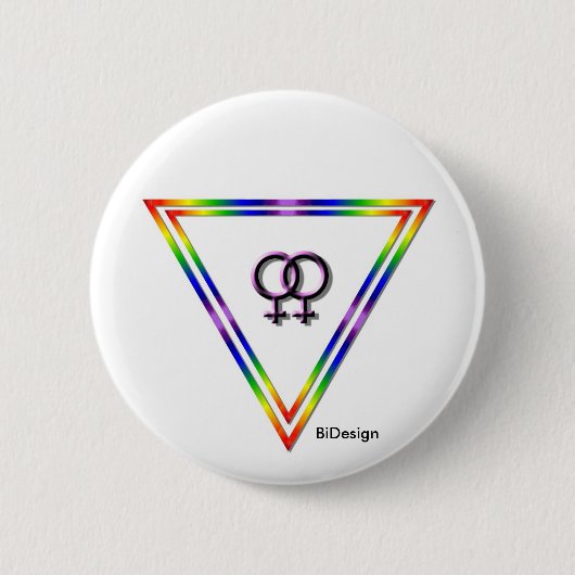Regenbogen-Dreieck-Frau/Frau Button (Vorderseite)