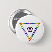 Regenbogen-Dreieck-Frau/Frau Button (Vorne & Hinten)