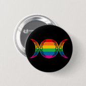 Regenbogen-dreifaches Göttin-Symbol Button (Vorne & Hinten)