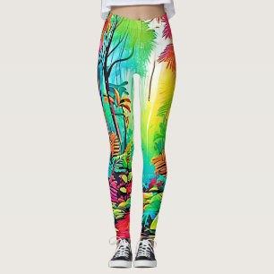 Regenbogen-Dschungel: Lebendiger Traum Leggings