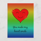 Regenbogen, du bringst mein Herz Lächeln Postkarte (Vorderseite)