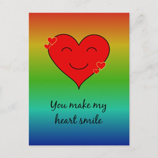 Regenbogen, du bringst mein Herz Lächeln Postkarte (Vorderseite)