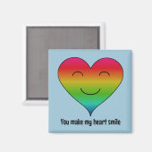 Regenbogen, du bringst mein Herz zum Lächeln Magnet (Vorderseite/Rückseite)