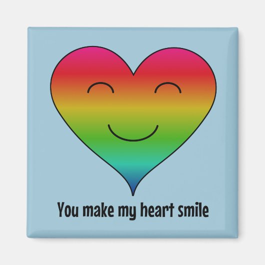 Regenbogen, du bringst mein Herz zum Lächeln Magnet (Vorne)