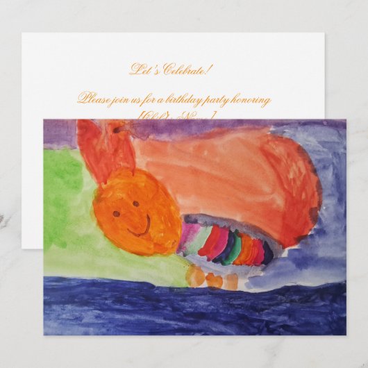 Regenbogen-Eichhörnchen-Kindergeburtstagsfeier Einladung (Vorne/Hinten)