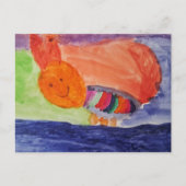 Regenbogen Eichhörnchen — Süße Kinderkunst Danke Postkarte (Vorderseite)