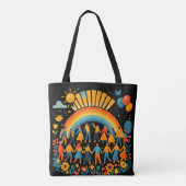 Regenbogen-Einheits-Kinderfeier-Tragetasche Tasche (Rückseite)