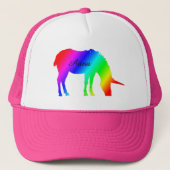 Regenbogen-Einhorn, addieren Namen Truckerkappe (Vorderseite)