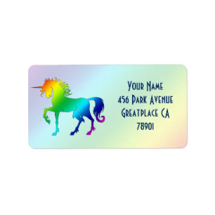 Regenbogen-Einhorn-Adressen-Etikett Adressaufkleber
