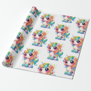 Regenbogen Einhorn Anime Zeichentrick Geschenkpapier