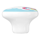 Regenbogen-Einhorn auf einer Wolke Keramikknauf (Seitenansicht)
