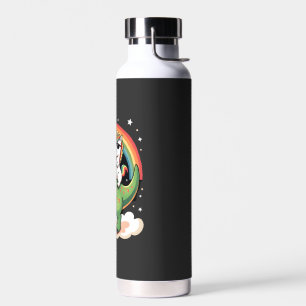 Regenbogen-Einhorn auf T-Rex - Dinosaurier Jungen Trinkflasche