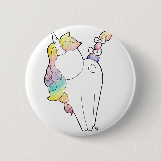 Regenbogen-Einhorn Button (Vorderseite)