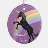 Regenbogen-Einhorn-Fantasie Keramik Ornament (Links)