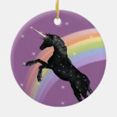 Regenbogen-Einhorn-Fantasie Keramik Ornament (Hinten)