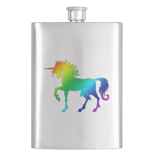Regenbogen-Einhorn-Flasche Flachmann (Vorderseite)