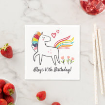 Regenbogen-Einhorn-Geburtstags-Aufkleber mit indiv