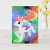 Regenbogen-Einhorn-Gruß-Karte Karte (Gelbe Blume)