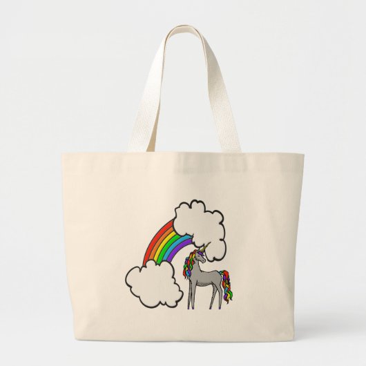 Regenbogen-Einhorn Jumbo Stoffbeutel (Vorne)