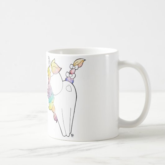 Regenbogen-Einhorn Kaffeetasse (Rechts)