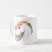 Regenbogen-Einhorn Kaffeetasse (Vorderseite Links)