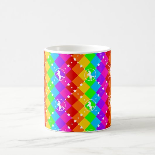 Regenbogen-Einhorn Kaffeetasse (Mittel)
