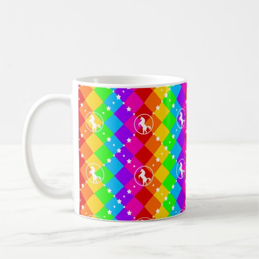 Regenbogen-Einhorn Kaffeetasse (Links)